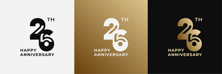 Logo 26th, 26 years anniversary, Creative design template for celebration, greeting, birthday and invitation. Editable file