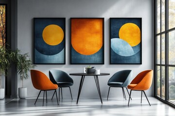 Poster - Modern Interior Design with Abstract Art