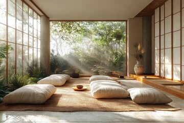 Sticker - Zen Room with Sunbeams