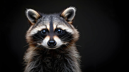 Curious Raccoon with Copy Space, a Portrait of a Masked Bandit