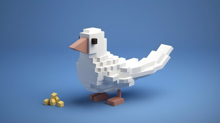 Canvas Print - Dove 3d Cartoon