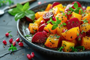 Wall Mural - Delicious Beetroot and Pumpkin Salad