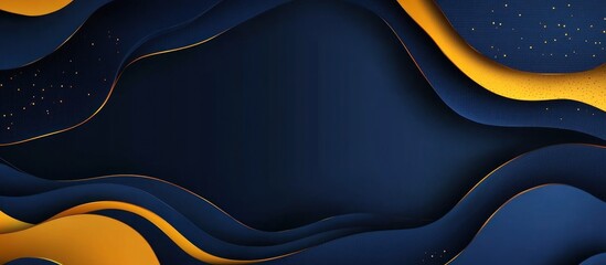 Abstract Dark Blue and Gold Background