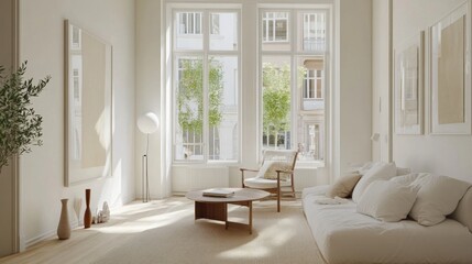 Wall Mural - Minimalist Living Room with Natural Light