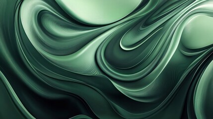 Sticker - Abstract Green Swirling Lines