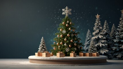 Wall Mural - christmas tree and decorations