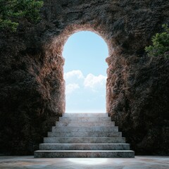 Canvas Print - Mysterious archway leading to the sky