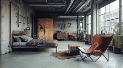 Canvas Print - Industrial Loft Interior Design