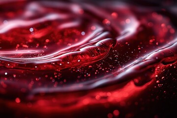 Wall Mural - Red Liquid Ripples Close-up