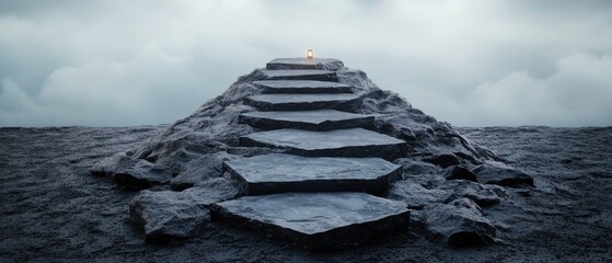 Poster - Mysterious stone staircase leading into the ocean