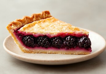 Wall Mural - Delicious homemade blackberry pie slice