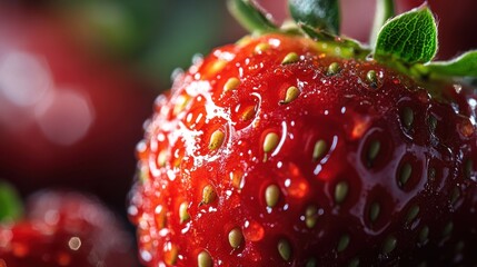 Sticker - Close-up of a Juicy Strawberry