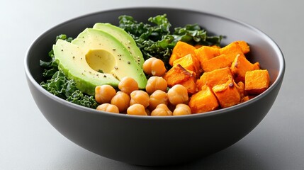 Wall Mural - Healthy Vegan Bowl with Avocado and Sweet Potato