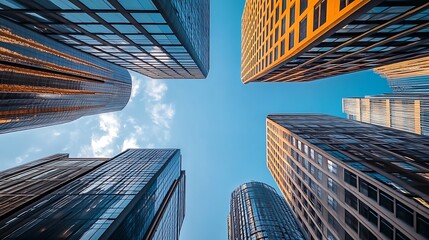 Poster - Looking Up at the City Skyline