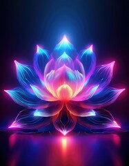 Sticker - Neon Lotus Flower