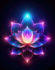 Sticker - Glowing lotus flower