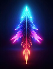 Poster - Neon tree in dark space