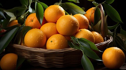 Wall Mural - basket of oranges