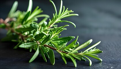 Vibrant green rosemary sprig perfect for enhancing flavors in culinary creations