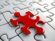 © Earny - A single red puzzle piece on a white background, symbolizing uniqueness and the search for solutions.