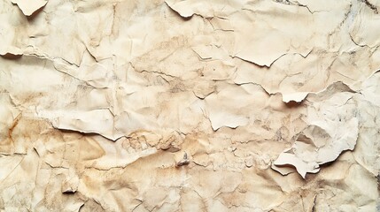 Sticker - Close-up of beige paper with a vintage look and distressed surface.  