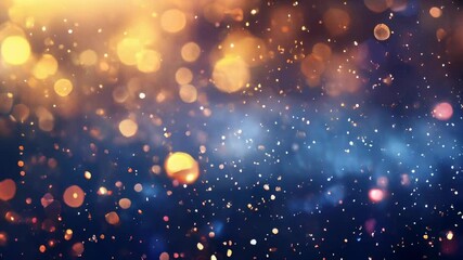 Vibrant bokeh lights with glittering effect on a defocused background creating a festive mood.