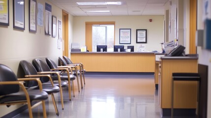 A clean and organized waiting area in a healthcare facility.