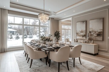 Sticker - Elegant Dining Room with Modern Decor