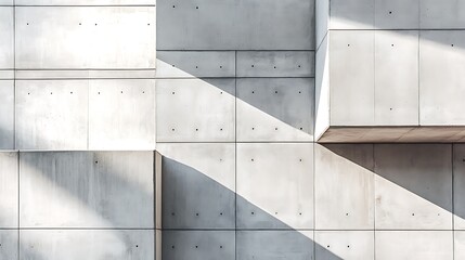 Sticker - Concrete Wall Architecture with Light and Shadow Patterns