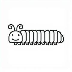 Wall Mural - caterpillar black line icon isolated on a white