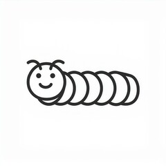 Wall Mural - caterpillar black line icon isolated on a white