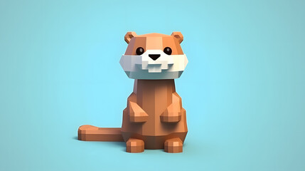 Canvas Print - Otter 3D Cartoon 