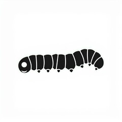 Wall Mural - caterpillar black icon isolated on white