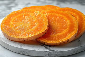 Wall Mural - Close-up of Sliced Sweet Potatoes