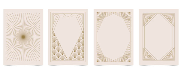 Wall Mural - vintage deco frame. abstract decoration template for a4 vertical design