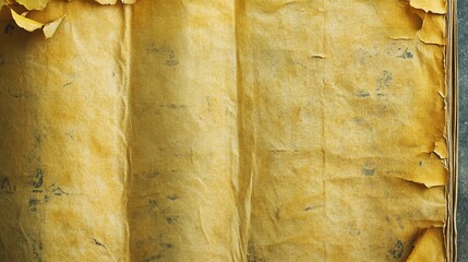 Canvas Print - Paper from an old book. Yellow sheet with retro vintage texture. 