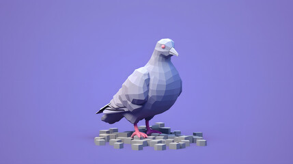 Canvas Print - Pigeon 3D Cartoon 