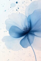 blue flower monochromatic large opaque blossoms template layout design drop shadow ratio young crisp