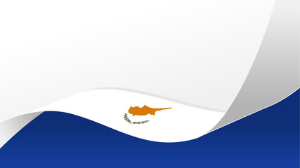 Wall Mural - wavy cyprus flag vector background with copy space for text. cyprus national day