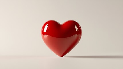 a shiny red heart-shaped object on a light background symbolizing love and affection, perfect for va