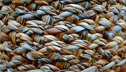 Intricate woven basket highlighting natural texture and detailed pattern craftsmanship