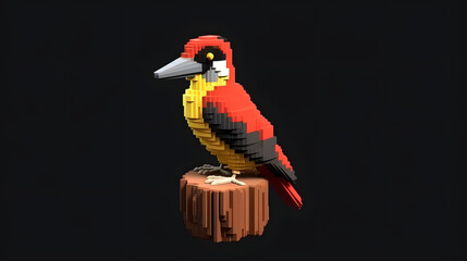 Canvas Print - Woodpecker 3D Cartoon