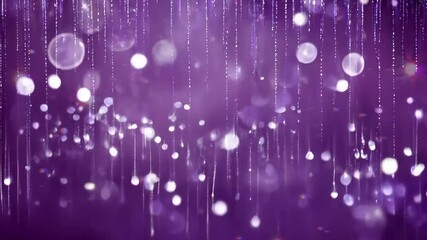 Wall Mural - abstract purple background with vertical shimmering light streaks and bokeh effects. festive and gla