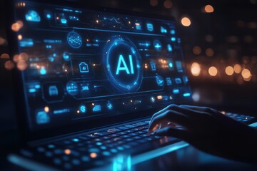 Poster - AI Interface on Laptop Screen