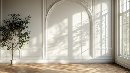 Canvas Print - Sunlight streaming through the window of a classic room