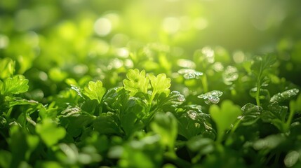 Poster - Close Up of Green Leaves in Sunlight