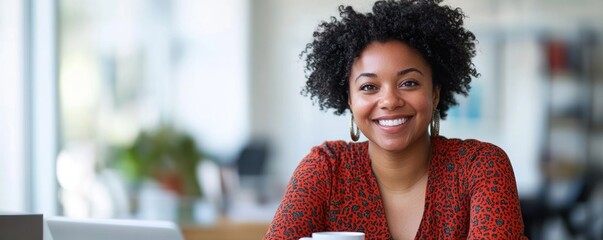 Sticker - Smiling Woman in Office