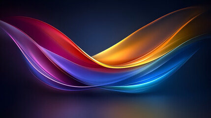 Wall Mural - colorful abstract waves gracefully flowing across a dark background, creating a vibrant visual exper