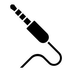 Illustration of Audio Jack Glyph Icon