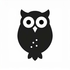 Wall Mural - owl black icon isolated on white